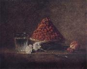 Jean Baptiste Simeon Chardin Still Life wtih Basket of Strawberries Sweden oil painting artist